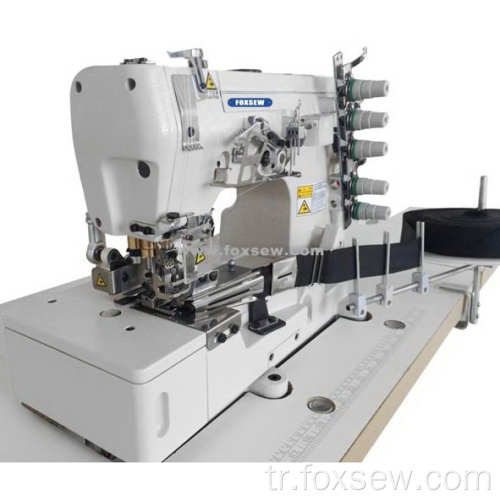 Pnömatik Arka Bant Kesici ile Düz Bant Binder İnterlok Dikiş Makinesi